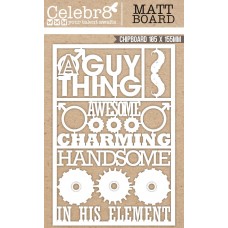 Celebr8 - Chipboard - Equi Card - A Guy Thing