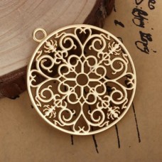 Pendant Matt Gold Ethnic Circle Pendant Matt Gold Ethnic Circle