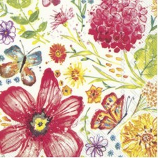 Serviette - Funky Red Flower Serviette - Funky Red Flower