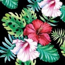 Serviette - Hibiscus Floral Black Serviette - Hibiscus Floral Black