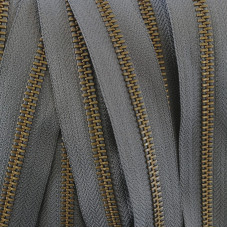 YKK Zip #5 Black with Antique Brass