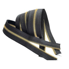 YKK Zip #5 Black with Brass