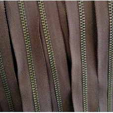 YKK Zip #5 Brown with Antique Brass