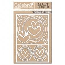 Celebr8 Chipboard - Equi Card -  Heart Scribble Frame Set