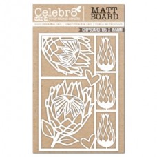 Celebr8 Chipboard - Equi Card -  Protea Set