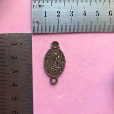 Metal Charm - Coin Oval Pendant