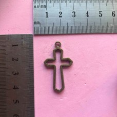 Metal Charm - Cross Bronze
