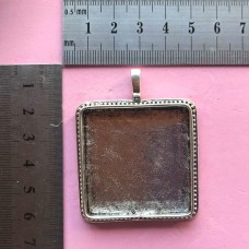 Metal Frame Pendant  Square