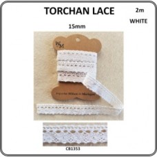 Trochan Lace White Edging 15mm (2m)