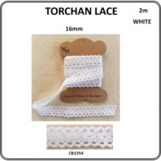 Trochan Lace White Edging 16mm (2m)