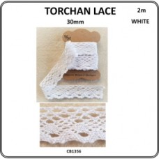 Trochan Lace White Edging 30mm (2m)