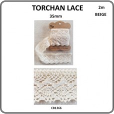 Trochan Lace Beige Edging 35mm (2m) Trochan Lace Beige Edging 35mm (2m)
