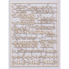 Chipboard - Namibia Word Blocks - Tourist Attractions and Sights