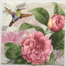 Serviette - Floral with Bird