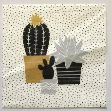 Serviette - Cactus Black/Gold