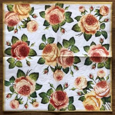 Serviette - Roses Peach / Cream Serviette - Roses Peach / Cream