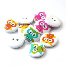 Buttons Mix Wood Collection - Owls