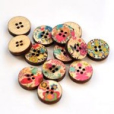 Buttons Pattern Wooden - Random 2