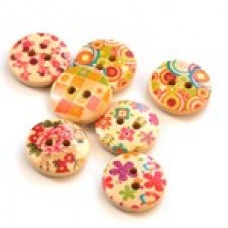 Buttons Pattern Wooden - Random 1