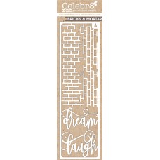 Celebr8 Chipboard - Lanki Card - Dream / Laugh with Bricks & Mortar