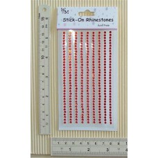 Rhinestones Round Stick-on Red 3mm