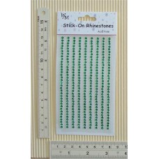 Rhinestones Round Stick-on Green 3mm