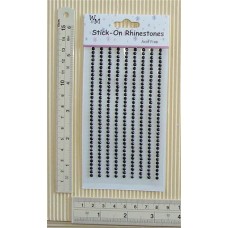 Rhinestones Round Stick-on Black 3mm