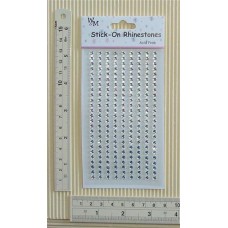 Rhinestones Round Stick-on Silver 4mm