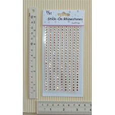 Rhinestones Round Stick-on Gold 4mm