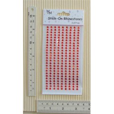 Rhinestones Round Stick-on Red 4mm