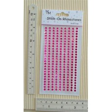 Rhinestones Round Stick-on Cerise 4mm