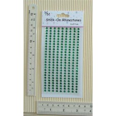 Rhinestones Round Stick-on Green 4mm