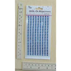 Rhinestones Round Stick-on Blue 4mm