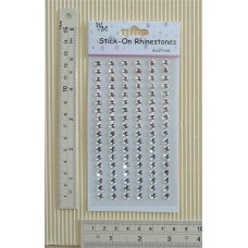 Rhinestones Round Stick-on Silver 6mm