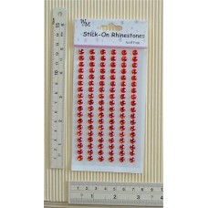 Rhinestones Round Stick-on Red 6mm