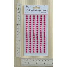 Rhinestones Round Stick-on Cerise 6mm