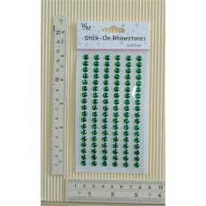 Rhinestones Round Stick-on Green 6mm