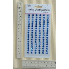 Rhinestones Round Stick-on Blue 6mm