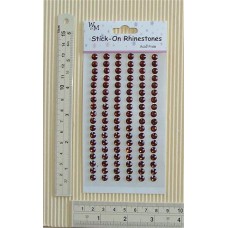 Rhinestones Round Stick-on Brown 6mm
