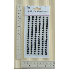 Rhinestones Round Stick-on Black 6mm