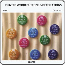 Buttons Plastic Print Assorted - Keep Calm 10p/p