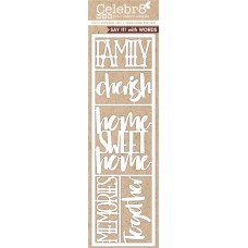 Celebr8 Chipboard Lanki Card - Home Sweet Home Words