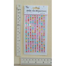 Rhinestones Round Stick-on Assorted Colors 4mm