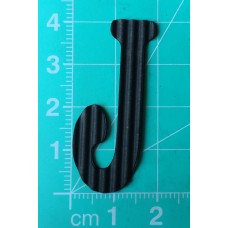 Chipboard - Skinny Letters - Small Black - J