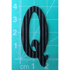 Chipboard - Skinny Letters - Small Black - Q