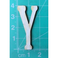 Chipboard - Skinny Letters - Small White - Y