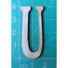 Chipboard - Skinny Letters - Small White - U