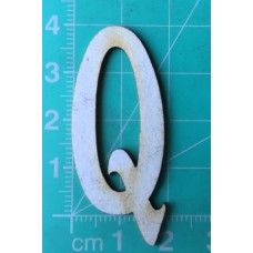 Chipboard - Skinny Letters - Small White - Q