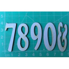 Chipboard - Skinny Letters - Small White - &
