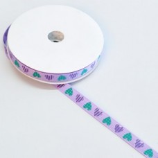 Ribbon 12mm Hearts - Lavender